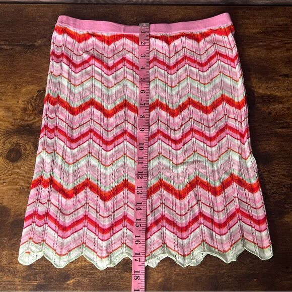 Torn by Ronny Kobo Pink Red Chevron Crochet 2-Piece Set Skirt Set. Medium. NWT! - Picture 14 of 16